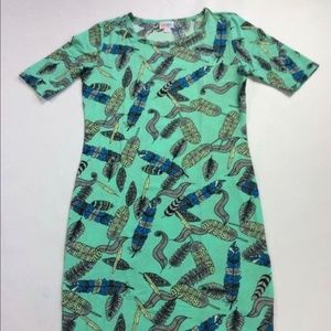 Small Pencil Dress with Feathers BNWT